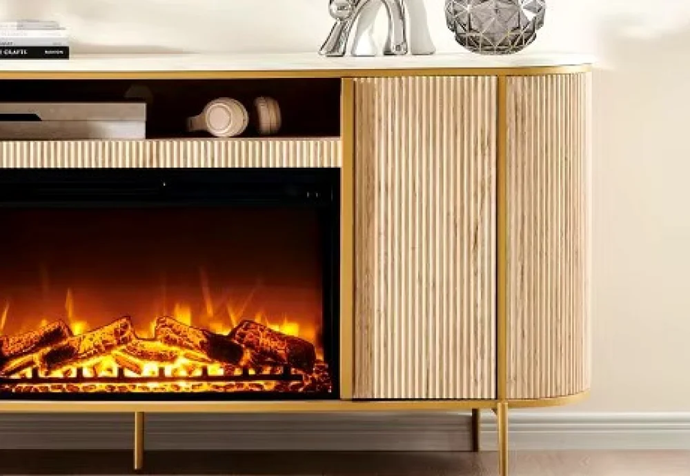 console with electric fireplace