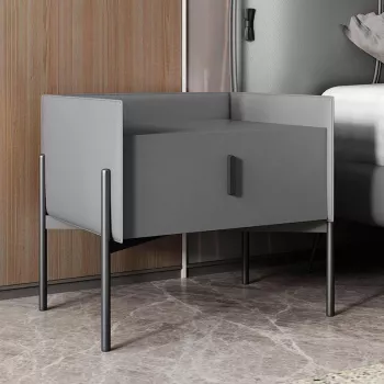 Leather-Wrapped Bedside Table: Modern, Calm Storage