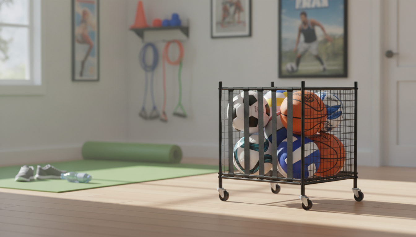 Rolling Ball Storage Cart: Organize Sports Gear Fast