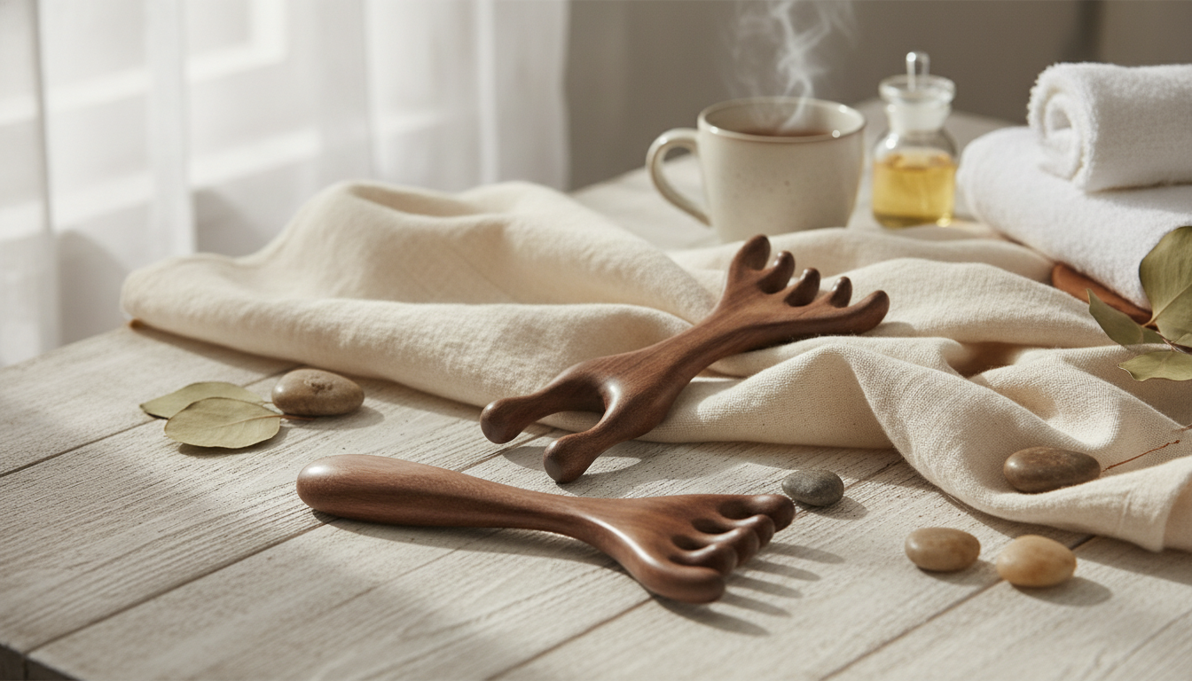 Sandalwood Six-Claw Scalp Comb + Gua Sha Body Tool